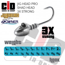 CID Jig Head Pro with OWNER Hooks Shad Head 3X Strong