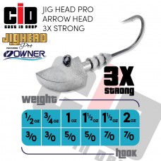 CID Jig Head Pro with OWNER Hooks Arrow Head 3X Strong